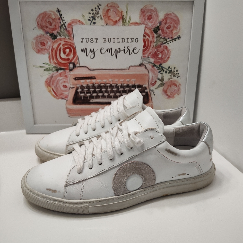 đ„°EUC Oliver Cabell Low 1 Vienna Distressed Look Leather Lace Up Sneaker Trainer - Picture 5 of 16